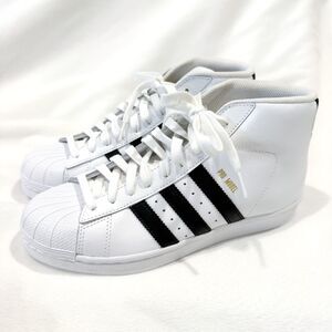 NWOT Adidas Pro Model Superstar High Top Sneaker Shoes White Black 6.5 M / 8 W